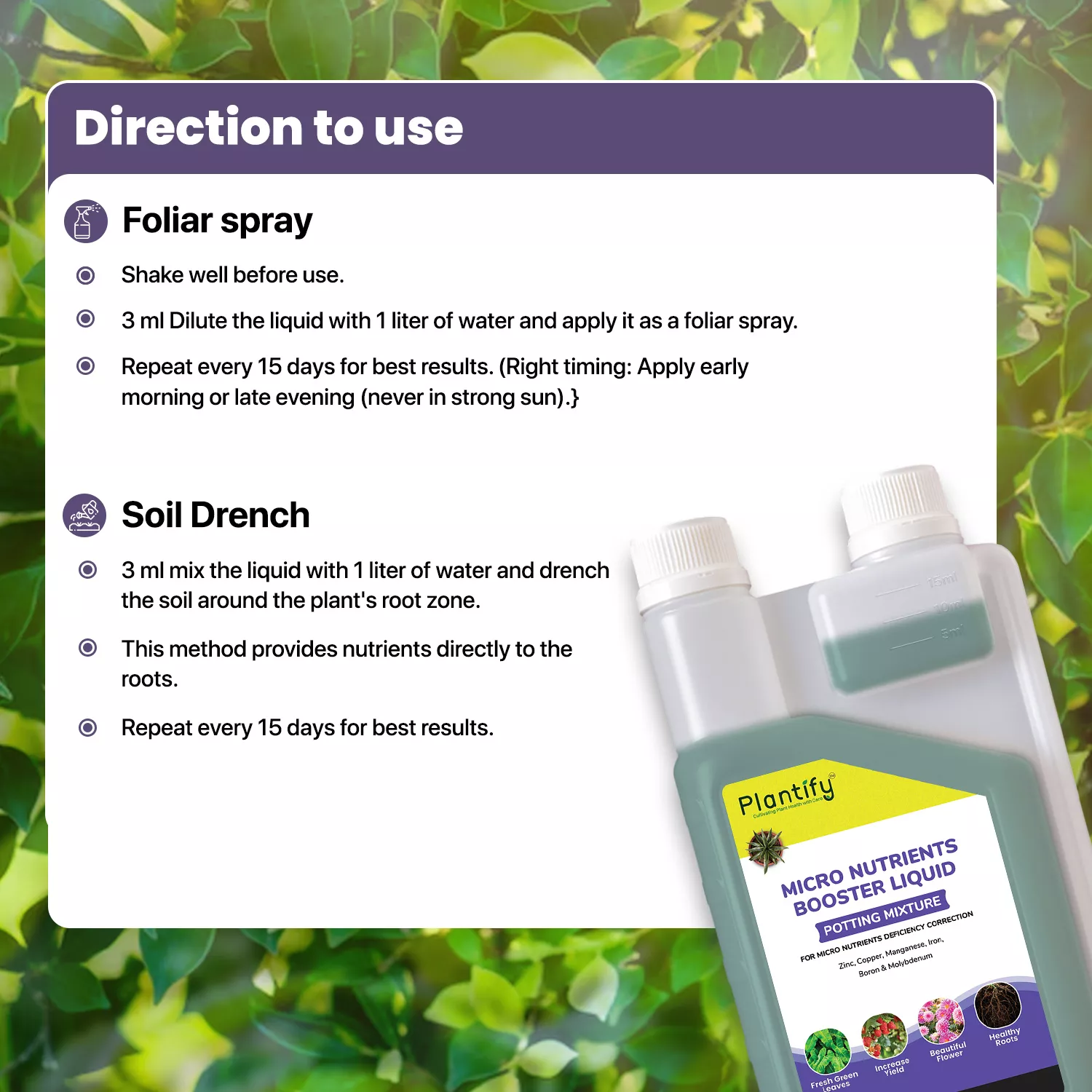 Plantify Micro Nutrients Booster Liquid for Healthy Roots & Leaves - Image 5